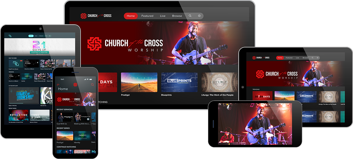 WorshipWith apps running on a TV, tablets, and phones
